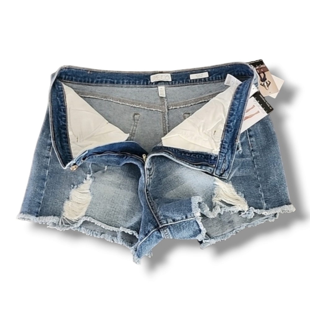 SOFIA VERGARA High Waisted Jean Shorts 16 Chi Distressed Frayed Plus Denim Short - Picture 5 of 9